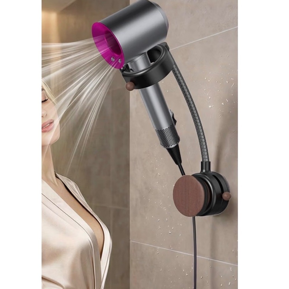 Hands Free Hair Dryer Holder Wall Mount 360° Adjustable Suction Cup Stand